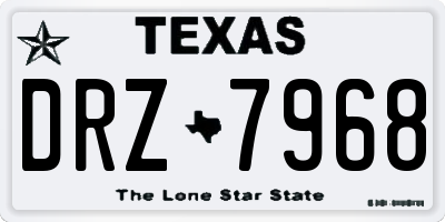 TX license plate DRZ7968