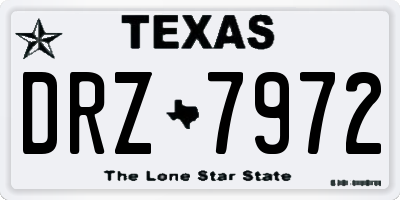 TX license plate DRZ7972