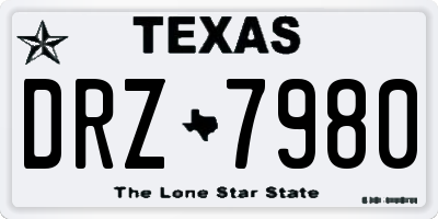 TX license plate DRZ7980
