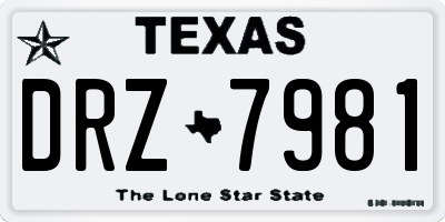 TX license plate DRZ7981