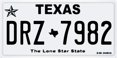 TX license plate DRZ7982