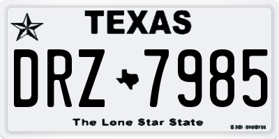 TX license plate DRZ7985