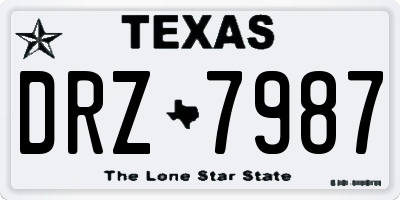 TX license plate DRZ7987