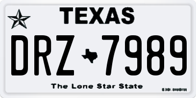 TX license plate DRZ7989