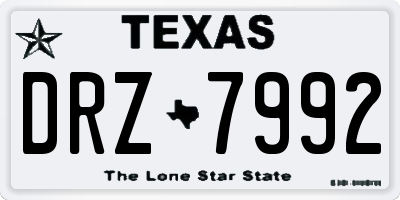 TX license plate DRZ7992