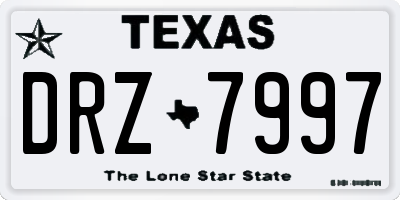 TX license plate DRZ7997