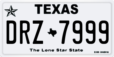 TX license plate DRZ7999