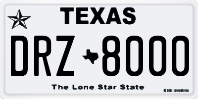 TX license plate DRZ8000