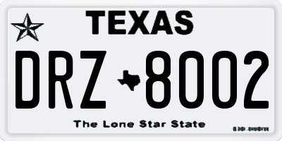 TX license plate DRZ8002