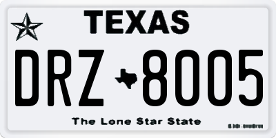 TX license plate DRZ8005