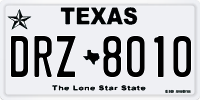 TX license plate DRZ8010