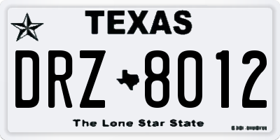 TX license plate DRZ8012