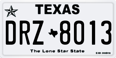TX license plate DRZ8013
