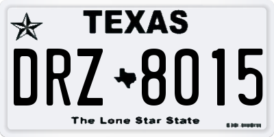 TX license plate DRZ8015