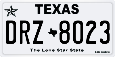 TX license plate DRZ8023