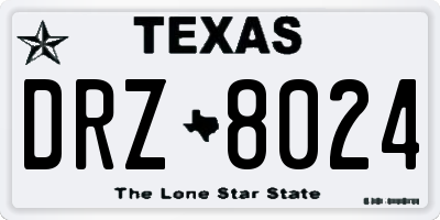 TX license plate DRZ8024