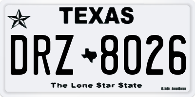 TX license plate DRZ8026