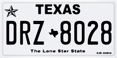 TX license plate DRZ8028
