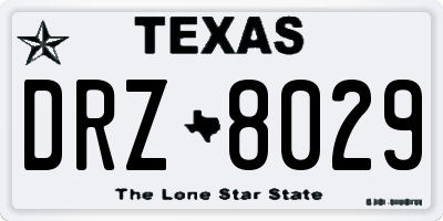 TX license plate DRZ8029