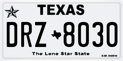 TX license plate DRZ8030