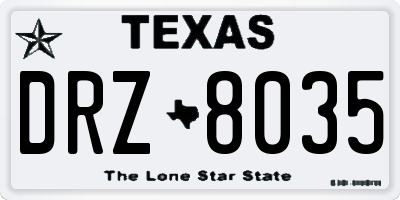 TX license plate DRZ8035