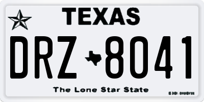 TX license plate DRZ8041