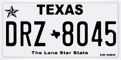 TX license plate DRZ8045