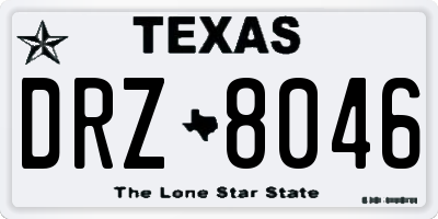 TX license plate DRZ8046