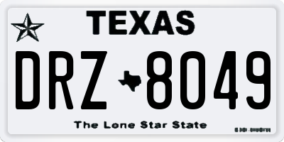 TX license plate DRZ8049