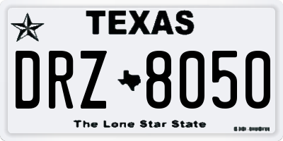 TX license plate DRZ8050