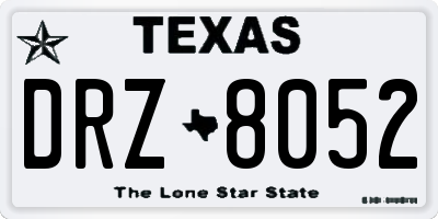 TX license plate DRZ8052