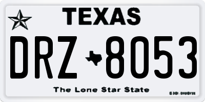 TX license plate DRZ8053