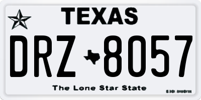 TX license plate DRZ8057