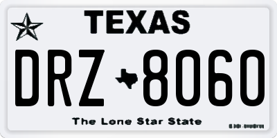 TX license plate DRZ8060