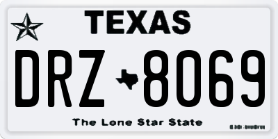 TX license plate DRZ8069
