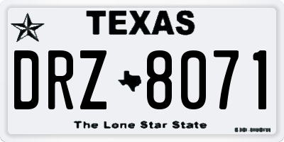 TX license plate DRZ8071