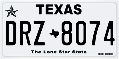 TX license plate DRZ8074