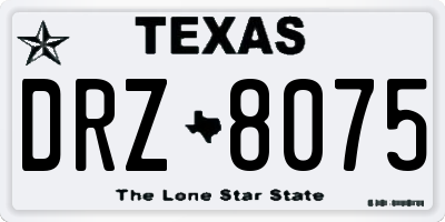 TX license plate DRZ8075