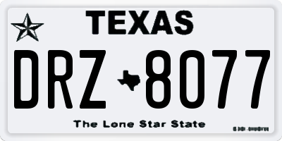 TX license plate DRZ8077