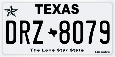 TX license plate DRZ8079