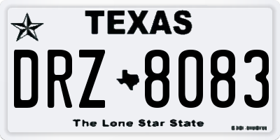 TX license plate DRZ8083
