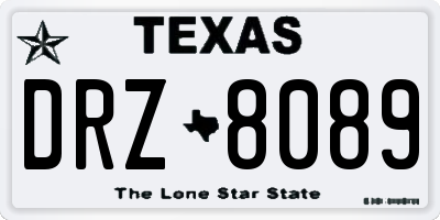 TX license plate DRZ8089