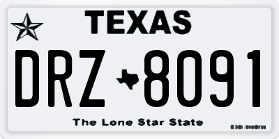 TX license plate DRZ8091