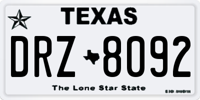 TX license plate DRZ8092