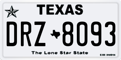 TX license plate DRZ8093