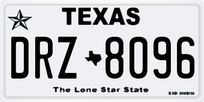 TX license plate DRZ8096