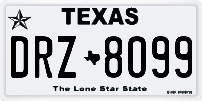 TX license plate DRZ8099