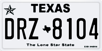 TX license plate DRZ8104