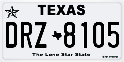 TX license plate DRZ8105