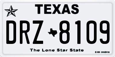 TX license plate DRZ8109